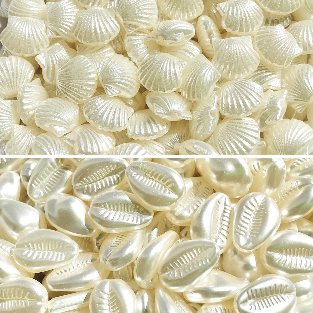 50 Peças Entremeio Miçanga Búzios e Concha do Mar Perolado Pulseira Piscina Verão Praia
