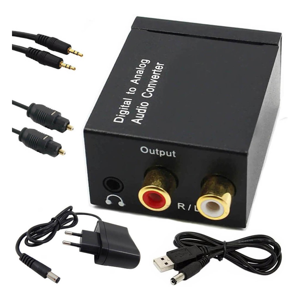 ADAPTADOR AUDIO OPTICO DIGITAL + CABO ÓPTICO 3M + CABO RCA