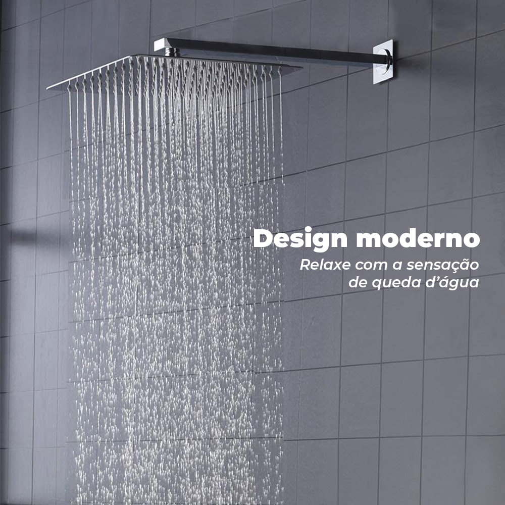 Chuveiro Ducha Quadrada Slim Cromado 20x20
