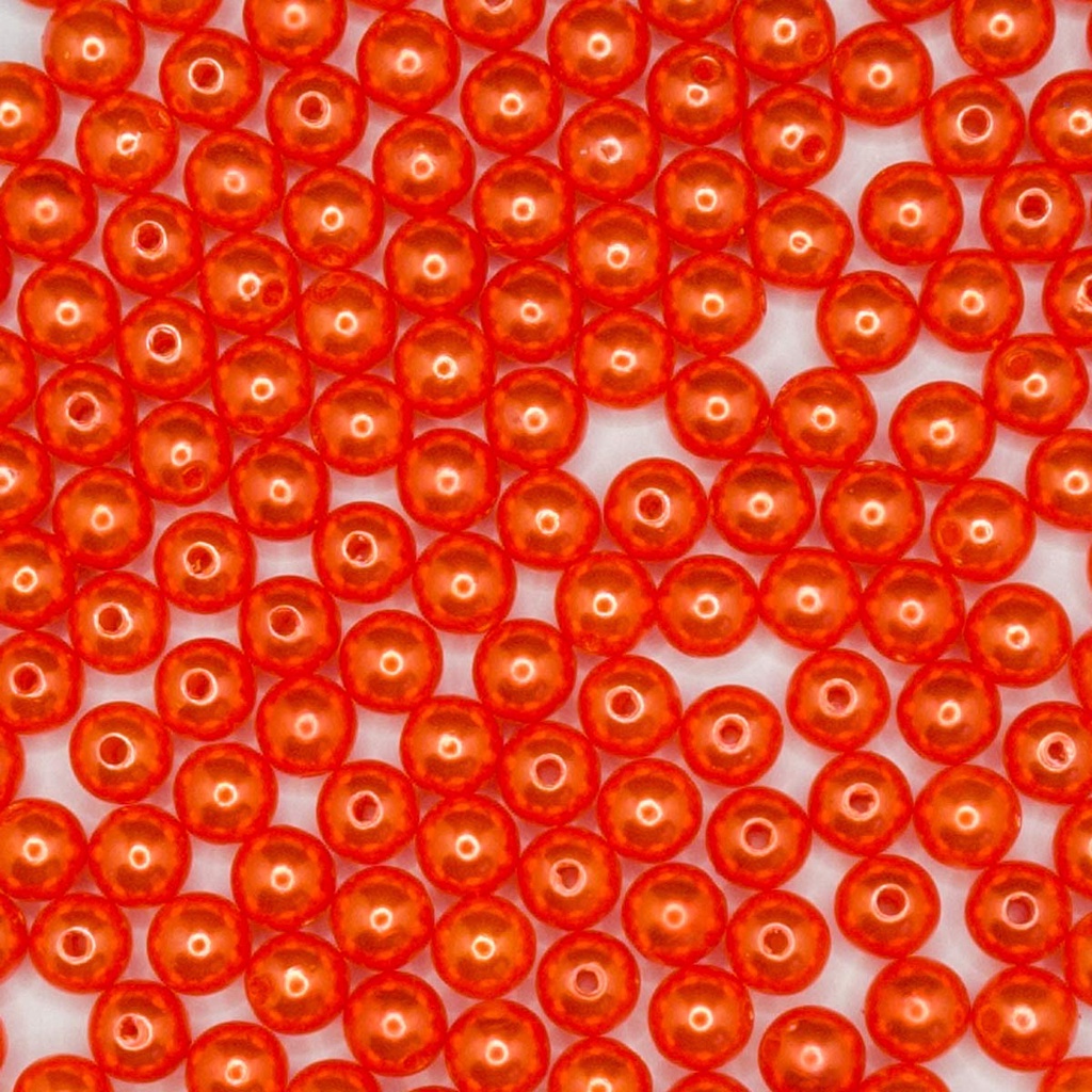 Miçanga Passante Pérola Abs Vermelha 8mm 200pçs 80g