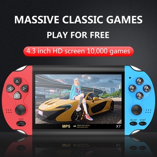 X7 4.3 Polegadas Console De Vídeo Game Portátil Dual Joystick Embutido 10000 Clássico Jogos Suporte TV