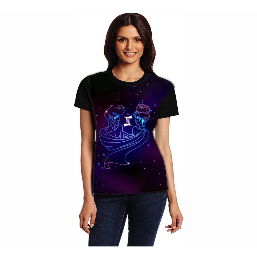 Camiseta Gemeos Signo Zodiaco Baby Look