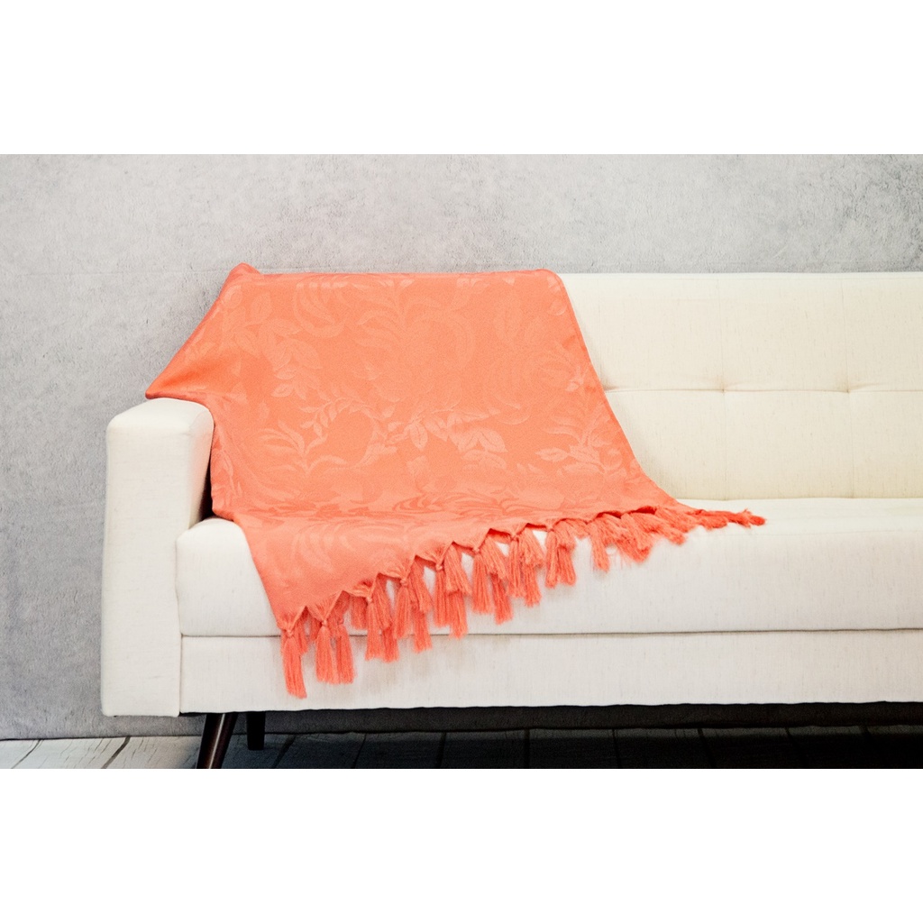 Xale Manta Sofá Jacquard Goiaba 1,80mx1,40m