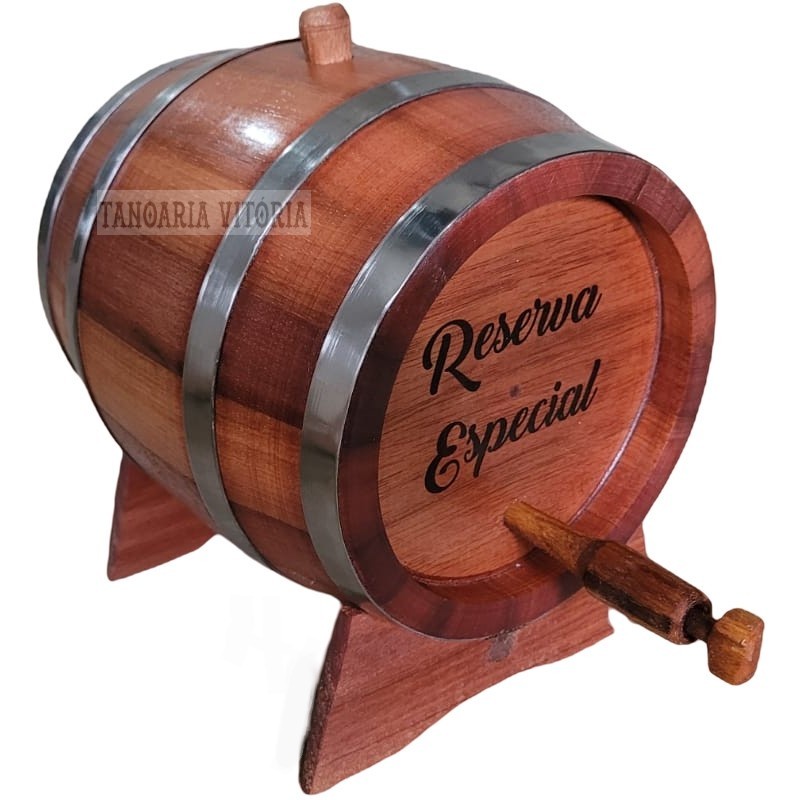 Barril Madeira Carvalho 3 Litros /Reserva Especial Cachaça, Vinho, Cerveja...