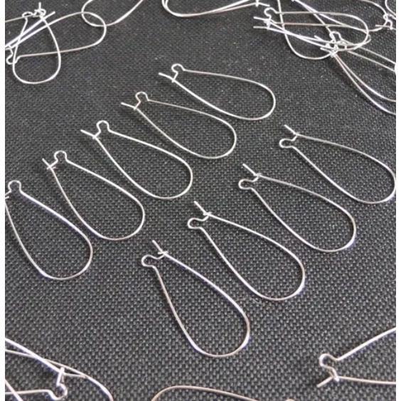 50 Base Para Brinco Anzol Prateado 25mm cada. em Oferta na Shopee