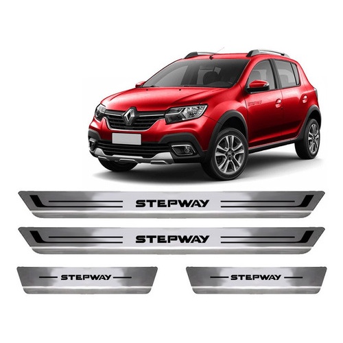Soleira De Porta Aço Inox Escovado Renault Sandero Stepway