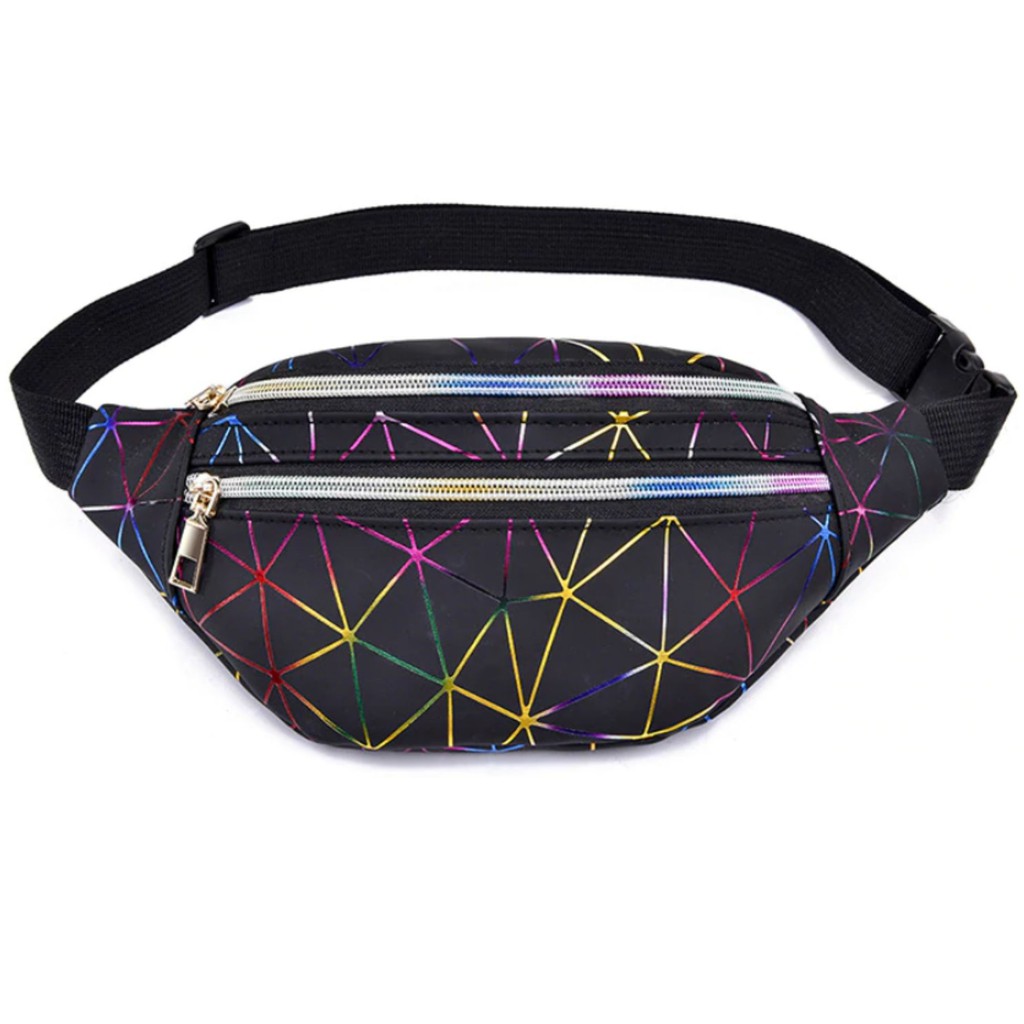 Pochete Feminina Preta Estilosa de Cintura Ombro para Celular