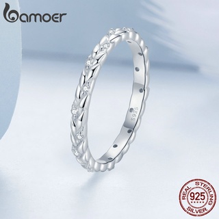 Anel Bamoer 925 Prata Simples Bijuteria De Trigo Para Mulheres Acessórios De Moda