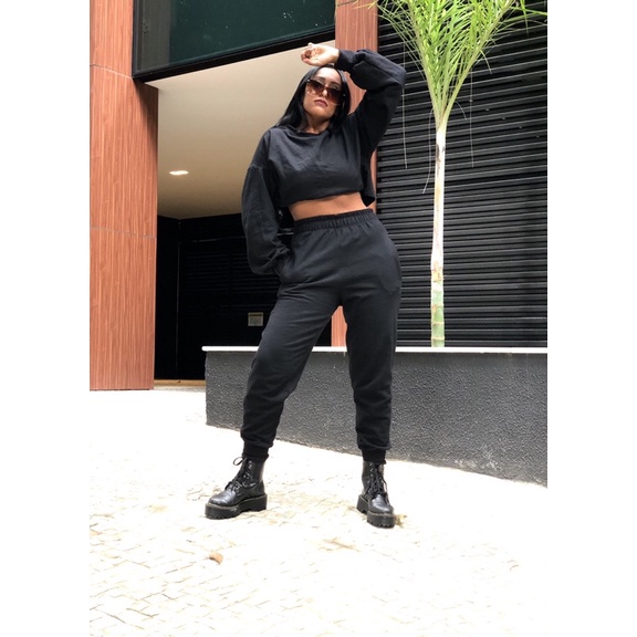 Conjunto moletom calça e Cropped MAYMOW