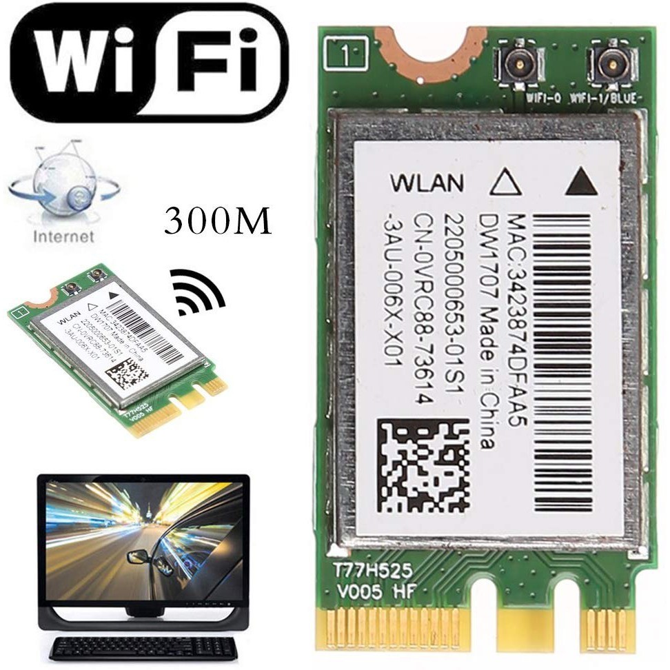 Placa Wireless Dw1707 M.2 Hackintosh Catalina Mojave 300m