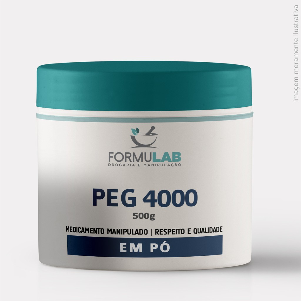 Peg 4000 Puro em pó 500 Gramas - Polietilenoglicol sem eletrólitos