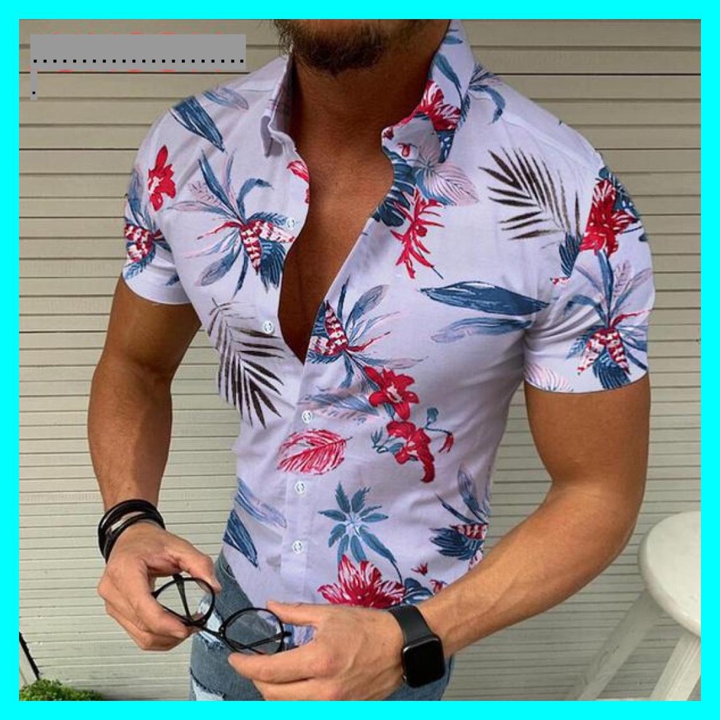 Camisa Havaiana Masculina De Verão Loose Top 5xl 3d Skull Print