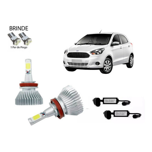 Par Lampada Super Branca Led 6000k Farol Milha Ford New Ka