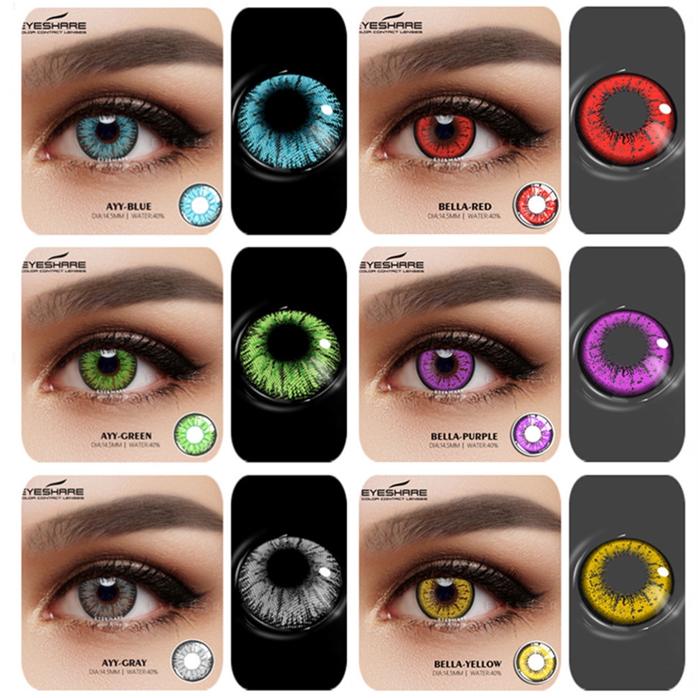 Color Contato Lentes Anual Cor Da Lente Olhos 2 Pcs Contatos Coloridos Cosméticos Eye Cosplay Anime Acessórios De