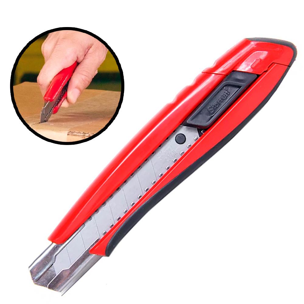 Estilete 18MM Com Trava Automática Vermelho e Preto KUX025-S STARRETT em Oferta na Shopee