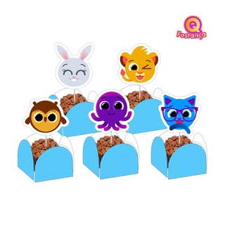10 Topper para Docinho Bolofofos Azul 3cm