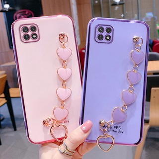 Capinha Samsung A22 4g samsung A22 5G Capa Samsung A22 4g samsung A22 5G Flexível De silicone Com Pulseira De Amor Para Samsung A22 4g A22 5G