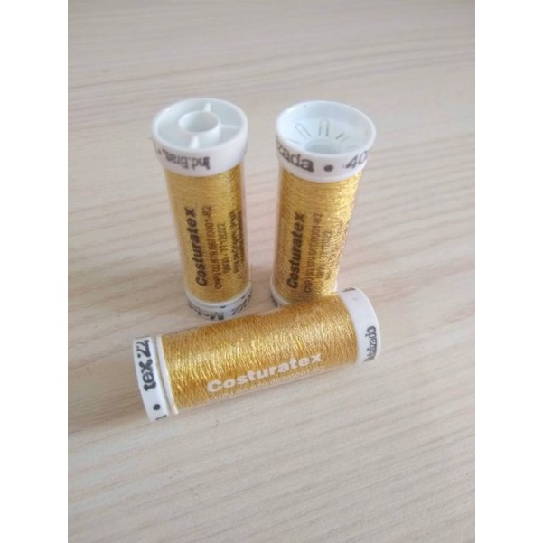 linha metalizada kit com 3 unidades, temos dourada, prata e vermelho, brilho em seu artesanatos