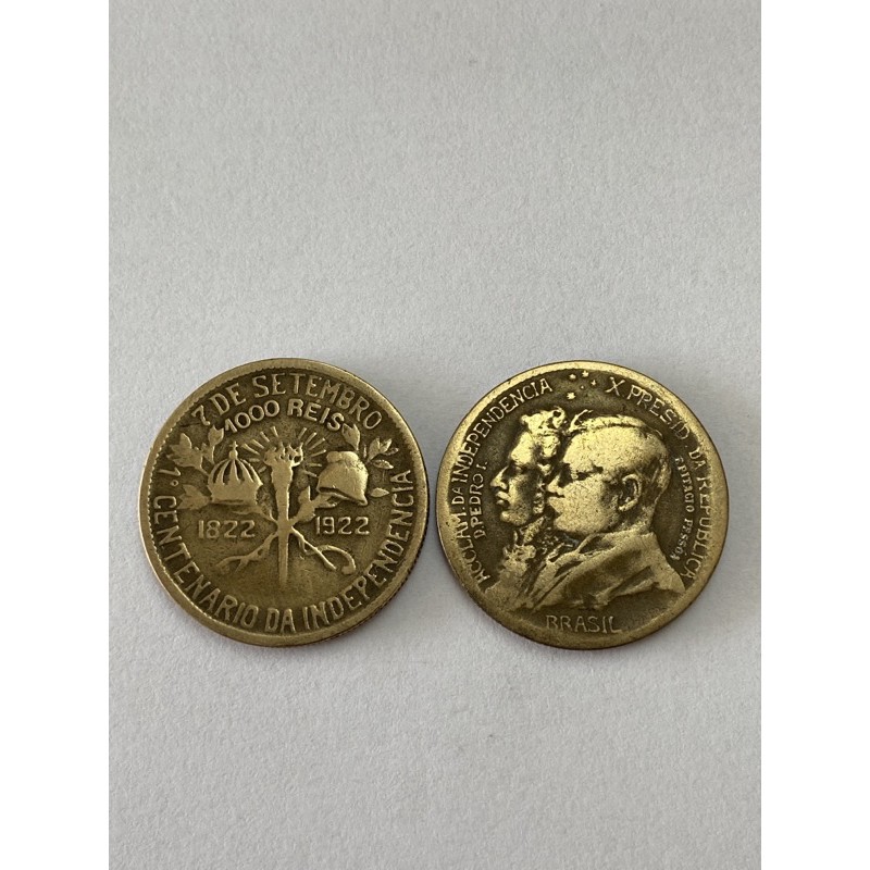 Moeda 1000 Réis 1922 - Centenário da Independência MBC