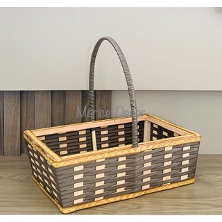 Cesta Vovó e Café da Manhã 43x28x14cm Sintético e Madeira