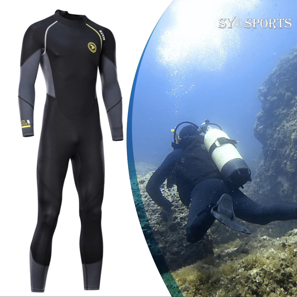 (COD) SYAPORTS ZCCO 1.5MM Neoprene Wetsuit Masculino Fato De Mergulho Maiô Conjunto De Surf De Manga Comprida De Uma Peç