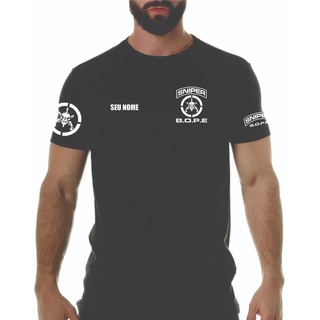 Camiseta Camisa Policia Sniper Atirador Elite Bope Caveira C/ Nome