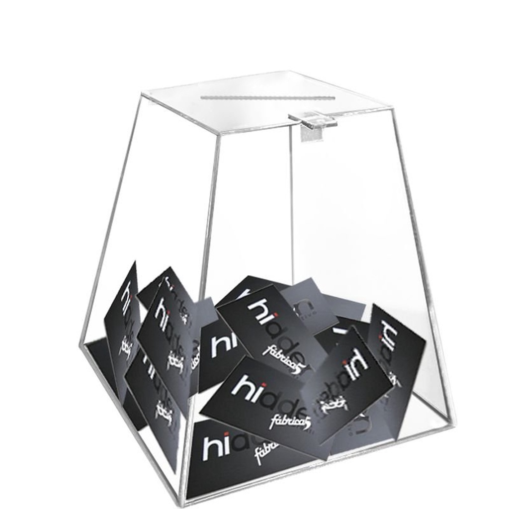 Urna Pirâmide Acrílico Transparente 20x20x12cm para Sorteios Cupons Sugestões Eventos Loja papel em Oferta na Shopee