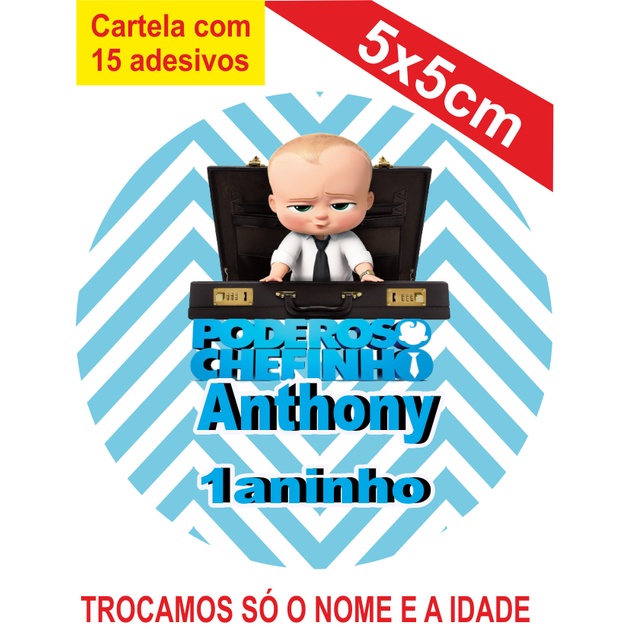 Adesivos Poderoso Chefinho Personalizados  5x5cm Festa Aniversário Lembrancinha