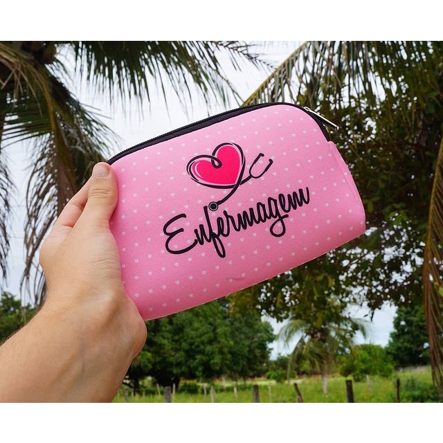 Necessaire Feminina Neoprene Bolsa de Mão Carteira Porta Acessórios Maquiagem - ISOPRENE - Diversas Estampas em Oferta na Shopee