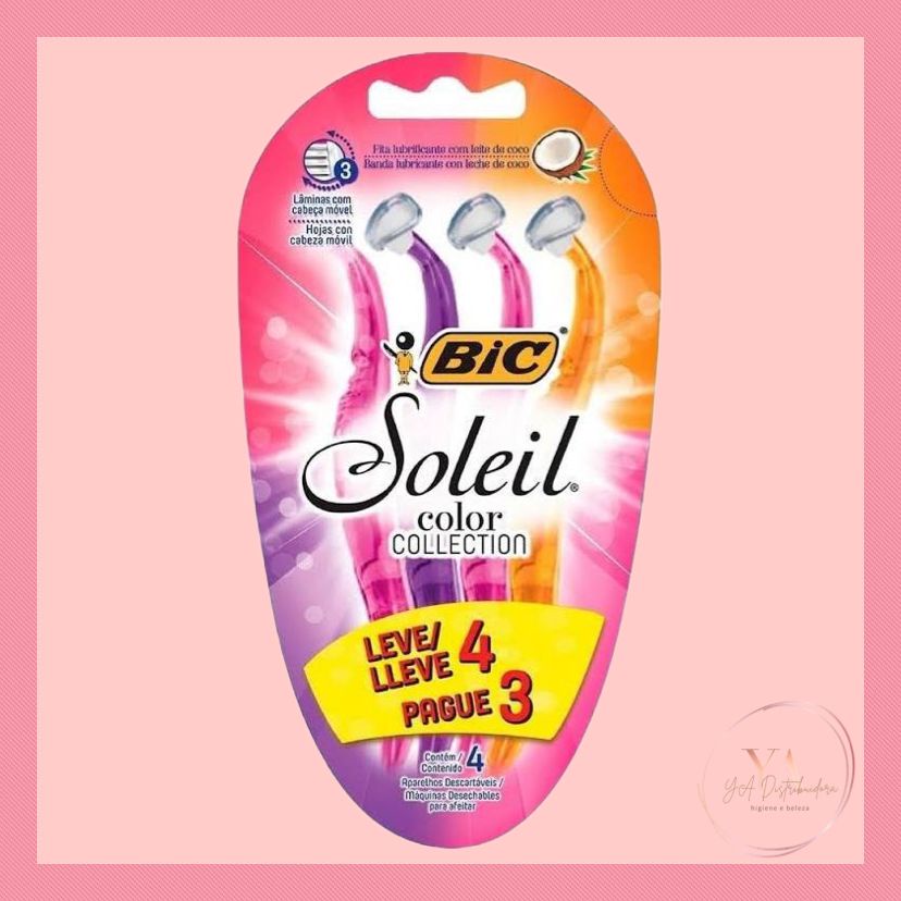 Aparelho de Depilar Bic Soleil Color Collection Leve 4 Pague 3 em Oferta na Shopee