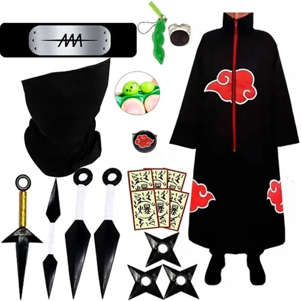 Roupa Naruto Akatsuki Kit Bandana Zetsu Com Chaveiro Pop It