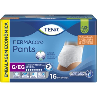 Roupa Intima Tena Dermacare Pants Ultra G/EG com 16 unidades em Oferta na Shopee