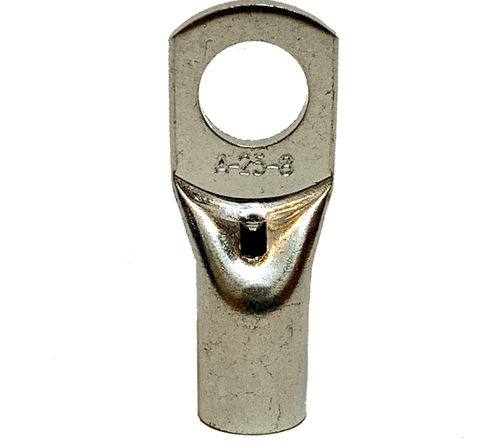 Terminal Olhal Tubular 25mm Compressão p Bateria 50 Unidades