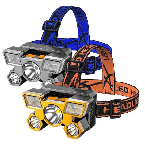 Lanterna Holofote De Cabeça Led Cinco Marchas Lanterna À Prova D 'Água Recarregável Usb