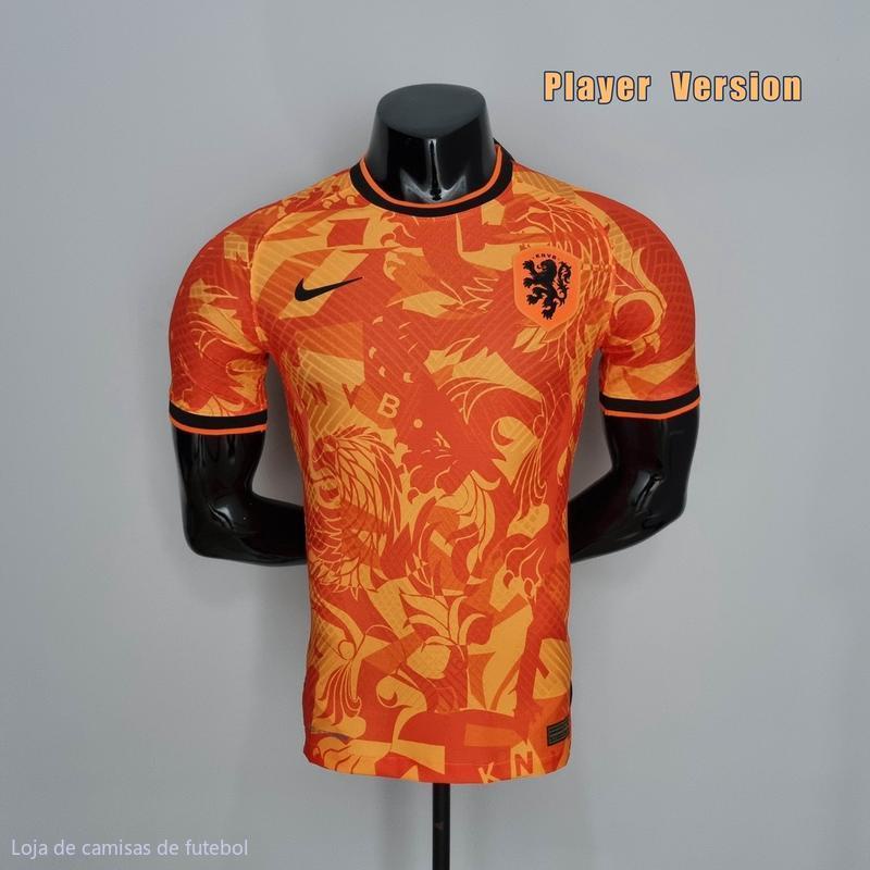Camiseta De Futebol Laranja Holandas Holand MJHN 2022/2023