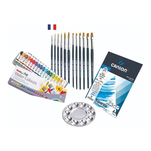 Tinta Aquarela Pentel + Pincel + Bloco Papel E Gode - Premium