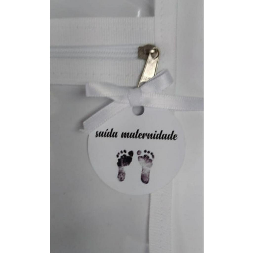 saquinho organizador saída maternidade bebê gestante + tag tela