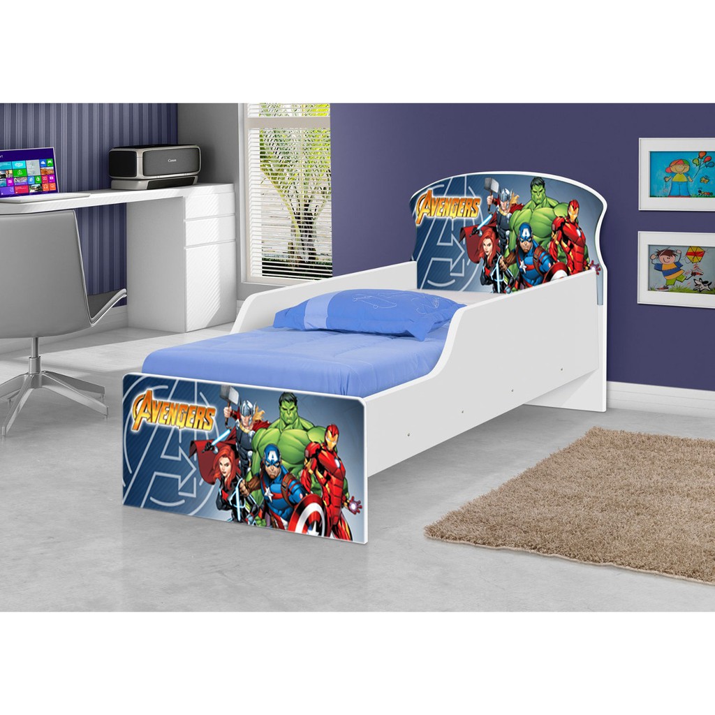 Adesivo Cabeceira Cama Infantil Vingadores Marvel Herois HULK, HOMEM DE FERRO, THOR, CAPITÃO America