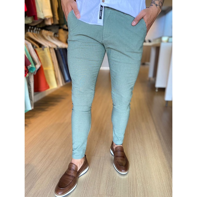 Calça Masculina - Slim Alfaiataria - Verde