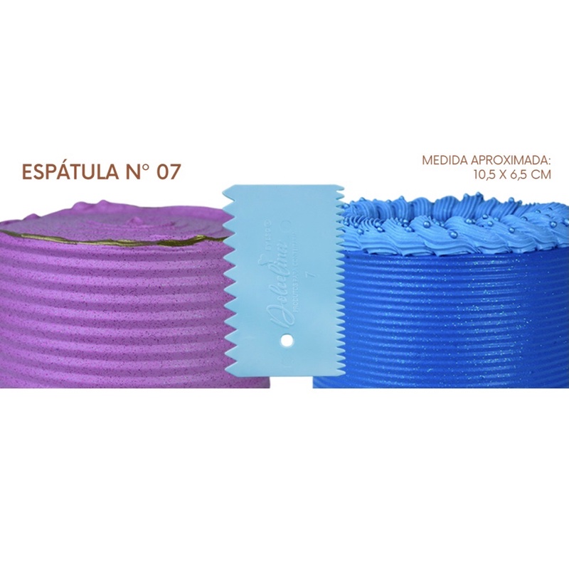 espátula decorativa n•7 para bolo AZUl CLARO Lsc 10,5X6,5 cm dupla confeitaria  ( chocobraz ) em Oferta na Shopee
