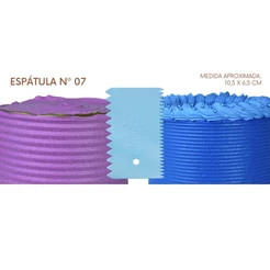 espátula decorativa n•7 para bolo AZUl CLARO Lsc 10,5X6,5 cm dupla confeitaria ( chocobraz ) (CHOCO)