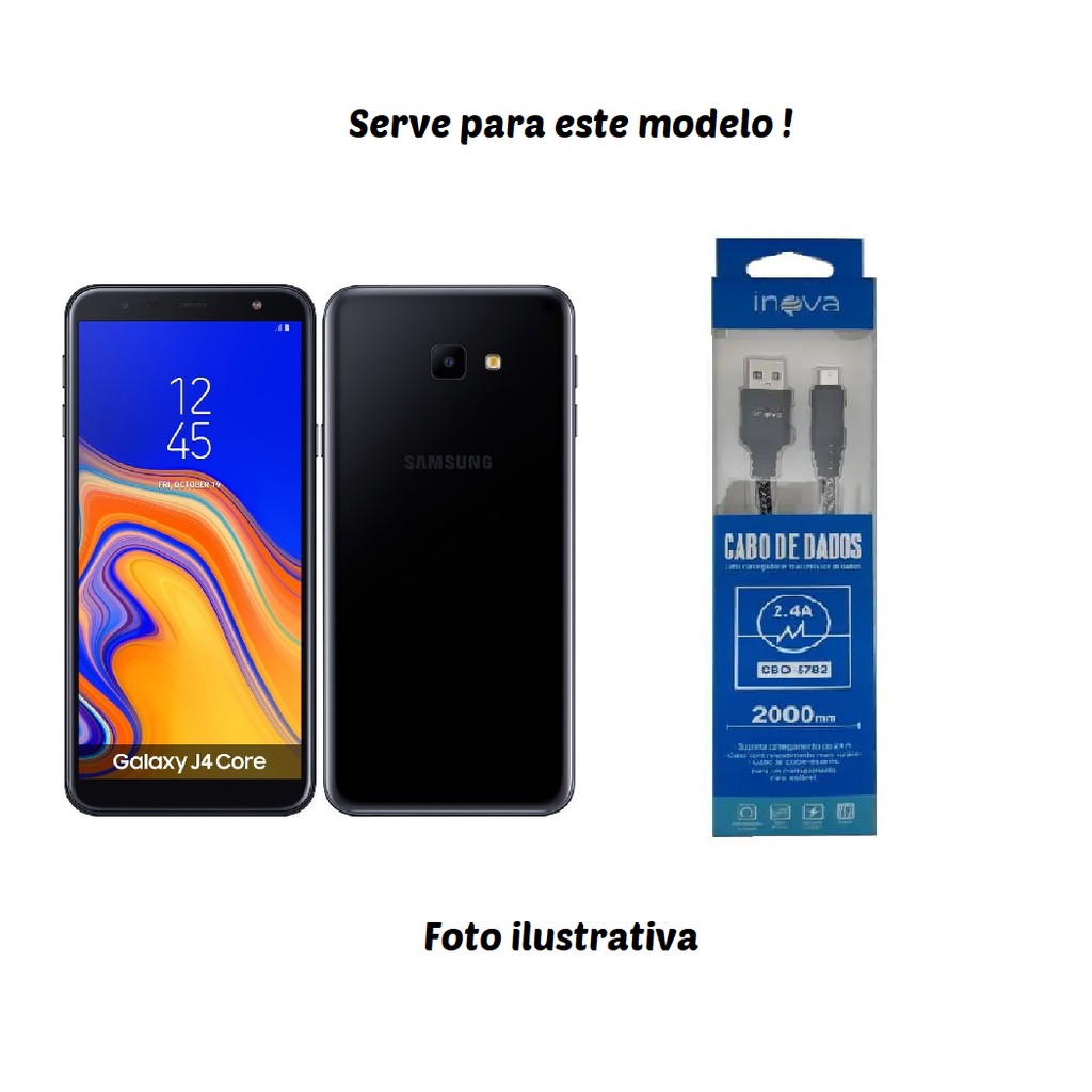 Cabo TIPO V8 exclusivo para Galaxy J4 Core modelo Inova 2M | Shopee Brasil