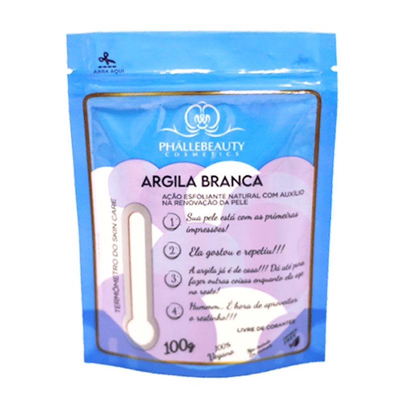Argila em Pó Branca Phállebeauty 100%Vegano Produto Natural 100g em Oferta na Shopee