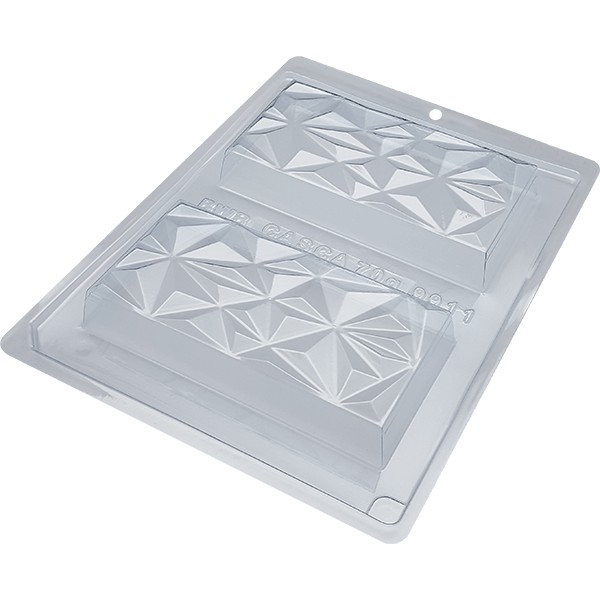 1~4 Forma BWB Com Silicone (3partes) Para Chocolate Cód.9911- Tablete Triângulo 250g. Barra Recheada (CHOCO) · foto 2