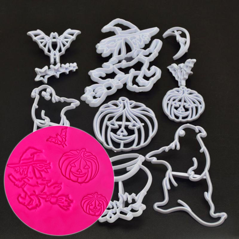 Kit Molde Marcador Carimbo Halloween Dia das Bruxas Pasta Americana Massas Confeitaria