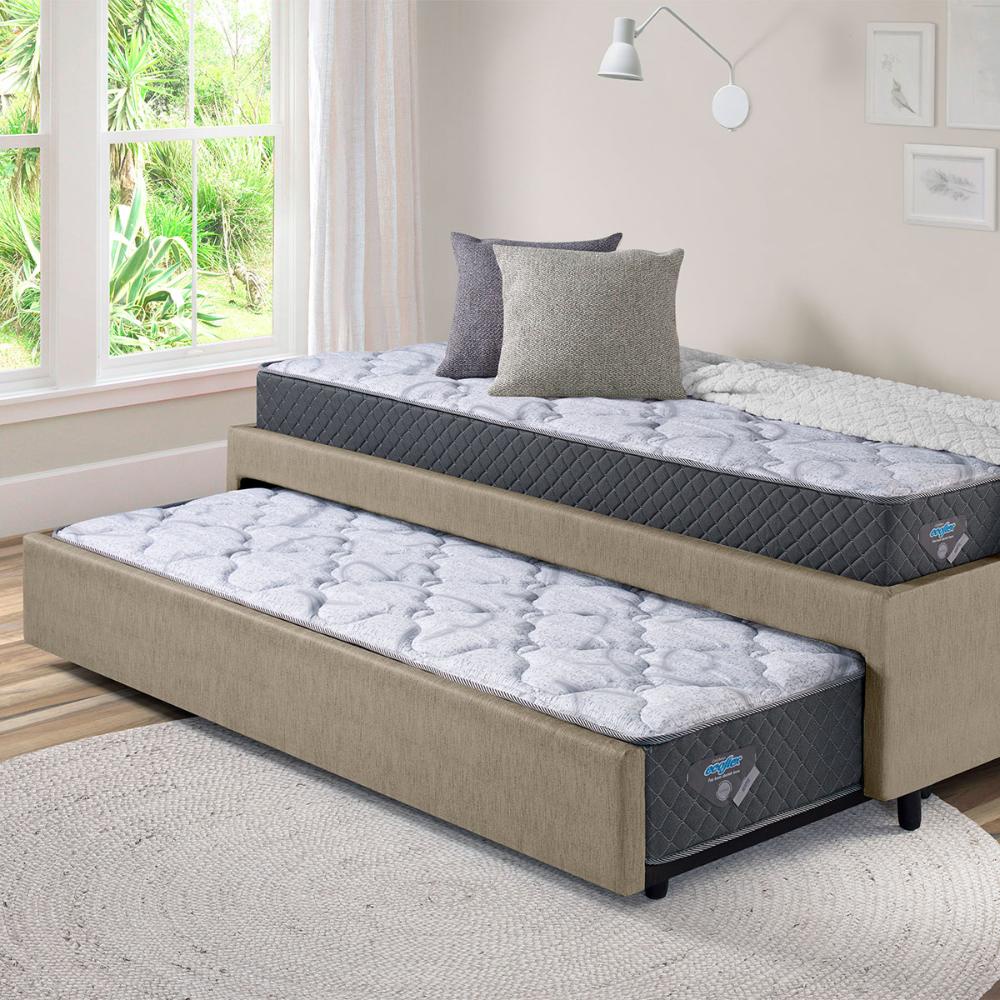 Bicama Box Solteiro 88x188 Com Dois Colchões Adapto Ecoflex