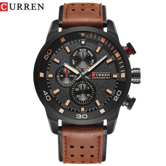 CURREN Relógio De Pulso Masculino Casual Esportivo Quartzo Couro À Prova D'água Simples 8250X em Oferta na Shopee