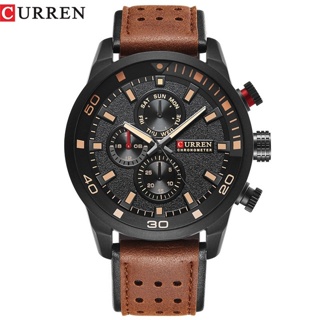 CURREN Relógio De Pulso Masculino Casual Esportivo Quartzo Couro À Prova D'água Simples 8250X em Oferta na Shopee