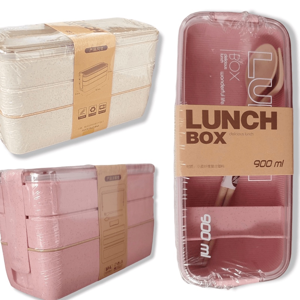 Marmita Ecologica Fitness Lunch Box 900ml 3 Divisórias Marmiteiro com