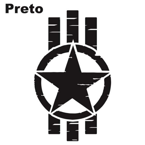 Kit 2 Adesivo Adesivo Símbolo Estrela Militar